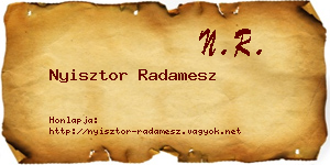 Nyisztor Radamesz névjegykártya